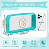 Picture of UIXIZQ Personalized Initial Letter Clear Makeup Bag,Preppy Small Nylon&PVC Cosmetic Zipper Bag with Chenille Letter,Travel Skincare Toiletry Bag,Monogram Christmas Gift for Teen Girls Women,C