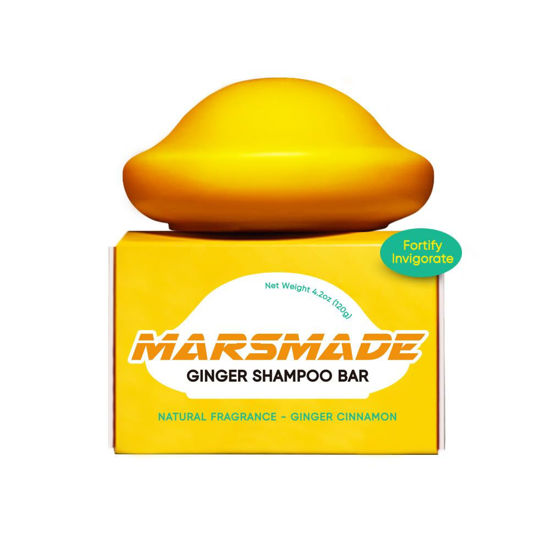 Picture of MARS MADE Ginger Shampoo Bar 2.0 - Hydrating & Moisturizing Natural Hair Soap Bar Shampoo for Hair Vitality & Scalp Nourishment - Bathing Soap Solid Shampoo for All Hair Types (120g, 4.23oz)