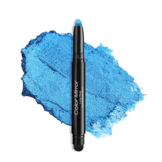 Picture of Color Mirror Cream Waterproof Hypoallergenic Eyeshadow Stick, long wear Metallic Glitter Matte Eye Shadow Pencil With Makeup Brush, Eye Brightener, 62 Sapphire Shimmer