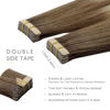 Picture of WENNALIFE Tape in Hair Extensions Human Hair, 20pcs 50g 14 inch Sandy Brown to Platinum Blonde Remy Hair Extensions Straight Human Hair Tape in Extensions Skin Weft Tape Extensions Human Hair