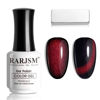 Picture of RARJSM Burgundy Cat Eye Gel Nail Polish Diamond Dark Black Red Cateye Velvet Glitter Gel Polish 15ml Single Bottle with Magnet Stick UV LED Curing Requires Soak Off for Home Salon Christmas Manicure