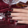 Picture of RARJSM Burgundy Cat Eye Gel Nail Polish Diamond Dark Black Red Cateye Velvet Glitter Gel Polish 15ml Single Bottle with Magnet Stick UV LED Curing Requires Soak Off for Home Salon Christmas Manicure