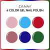 Picture of CANNI 6Pcs 9ml Gel Nail Polish Set- Pink Blue Red Deep Emerald Green Light Blue Gel Polish Kit Colors DIY at Home Salon Christmas New Year's Gifts for Girls