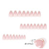 Picture of Almond Press on Nails Medium Pink Fake Nails with 3D Gold Stripes Designs White French Tips Fall Nails Press ons Winter False Nails Acrylic Glue on Nails Glossy Stick on Nails for Women 24 Pcs