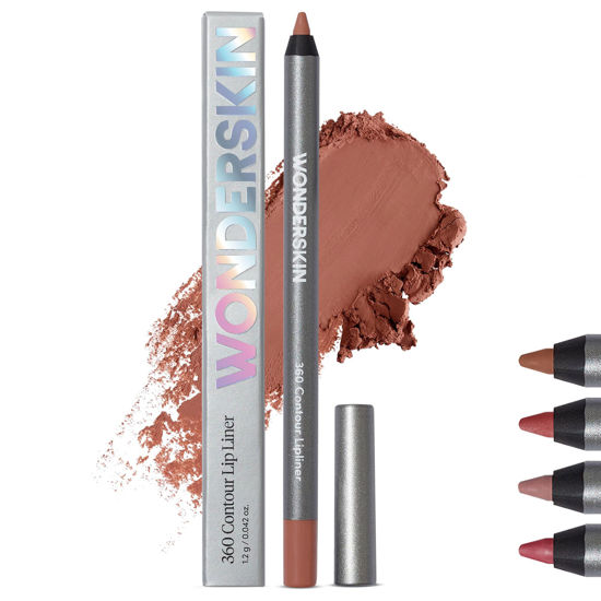 Picture of Wonderskin Lip Liner Pencil - 360 Contour Lipliner, Long Lasting, Sharpenable, Waterproof and Transfer-Proof Brown Lip Liner Pencil (Saddle)