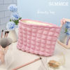 Picture of PAZIMIIK Floral Makeup Bag Large Cotton Zipper Pouch for Purse Travel Canvas Make Up Organizer for Women Cosmetic,Bubble Watermelon Pink