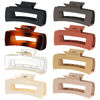 Picture of 4.1 Inch Large Hair Claw Clips 8 Pcs Rectangle Big Hair Clips for Thick Hair Nonslip Claw Clips Acrylic Banana Jaw Clips Hair Accessories for Women and Girls（Khaki)
