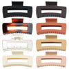 Picture of 4.1 Inch Large Hair Claw Clips 8 Pcs Rectangle Big Hair Clips for Thick Hair Nonslip Claw Clips Acrylic Banana Jaw Clips Hair Accessories for Women and Girls（Khaki)