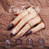 Picture of AZUREBEAUTY Brown Nail Polish Set 2 Colors Glitter Quick Dry Nail Polish Kits Fall Vegan Long Lasting French Tip Nail Polish Natural Manicure Diy Home Gift for Girls