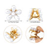 Picture of 10 Pcs Small Mini Pearl Claw Clips with Flower Design, Sweet Artificial Bangs Clips Decorative Hair Accessories for Women Girls