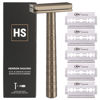 Picture of Henson Shaving Razor - Tan Double Edge Safety Razor with 5 Spare Blades - 30° Angled Precision With Superior Blade Rigidity- Reusable Single Blade Razors For Men and Women