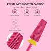 Picture of MelodySusie Professional 5 in 1 Nail Drill Bits, 3/32'' Carbide Tungsten Multi-function Bits, Suitable for Manicure Pedicure Cuticle Gel Polishing, Technicians Bits, Pink Blossom, Series Bit-M