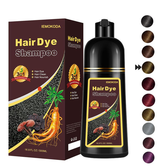 Picture of Natural Chestnut Brown Hair Dye Shampoo 3 in 1, Instant Brown Hair Shampoo, Hair Color Shampoo, Shampoo Para Canas Mejur & Champu Para Canas, Shampoo Hair Dye (Chestnut Brown)
