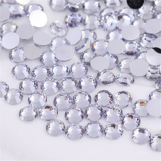 Picture of 1000 Pieces SS20 5mm Flatback Rhinestones Clear Glass Round Gems Crystals for Nail Art DIY Crafts Clothes Shoes Bags （White）