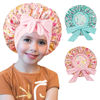 Picture of choshion 2 PCS Kids Bonnets for Girls, Silk Bonnet for Kids, Bonnet for Kids, Satin Bonnet for Sleeping, Baby Toddler Tie Bonnet Sleep Cap Bonnet for Curly Hair Braids