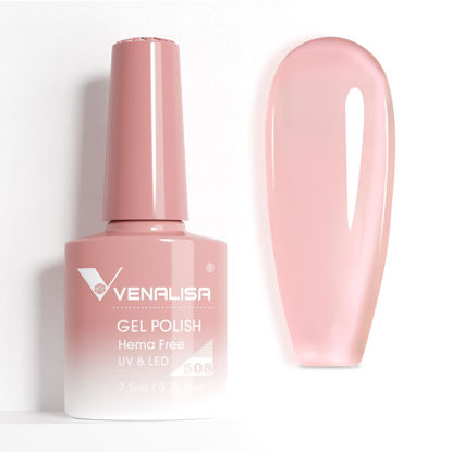 Picture of VENALISA Jelly Gel Polish 1 Pcs Translucent Nude Pink Gel Nail Polish Soak Off UV Gel DIY at Home Manicure Salon Nail Art For Girls Women