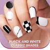 Picture of Makartt Gel Nail Polish Liner Set 8ML 2 Colors White and Black for Winter French Nail Art French Tips Swirls DIY Manicure Soak Off UV Curing with Thin Brush