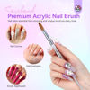 Picture of SAVILAND Kolinsky Acrylic Nail Brush: Size 10 Kolinsky Hair Professional Acrylic Brush for Nails Art Extension & Acrylic Powder Application, Blue Aurora Glitter Nail Brush Salon-Grade Manicures Home