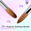 Picture of SAVILAND Kolinsky Acrylic Nail Brush: Size 10 Kolinsky Hair Professional Acrylic Brush for Nails Art Extension & Acrylic Powder Application, Blue Aurora Glitter Nail Brush Salon-Grade Manicures Home