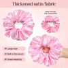 Picture of CEELGON Large Silk Satin Scrunchies for Women Big Scrunchies Jumbo Satin Hair Ties Oversized Hair Scrunchies for Thick Curly Hair Pack of 6 (Pink)