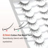 Picture of Wispy Eyelashes Cat Eye Lashes Natural Look Fox Eye Eyelashes Thin Band Strip Lashes 15MM False Eyelashes 3D Volume Fake Lashes Pack 7 Pair Siligli