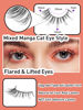 Picture of Wispy Eyelashes Cat Eye Lashes Natural Look Fox Eye Eyelashes Thin Band Strip Lashes 15MM False Eyelashes 3D Volume Fake Lashes Pack 7 Pair Siligli