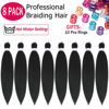 Picture of Alrence Pre Stretched Braiding Hair Long Braid 16 Inch 8 Packs Professional Braiding Hair Extensions Synthetic Crochet Twist Braids (16 Inch,1B#)