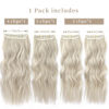 Picture of Ash Blonde Clip in Hair Extensions, 4Pcs Long Synthetic Hair Extension Clip ins, Curly Hair Extensions Clip in Human Hair(Color:Ash Blonde, 4pcs)