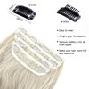 Picture of Ash Blonde Clip in Hair Extensions, 4Pcs Long Synthetic Hair Extension Clip ins, Curly Hair Extensions Clip in Human Hair(Color:Ash Blonde, 4pcs)