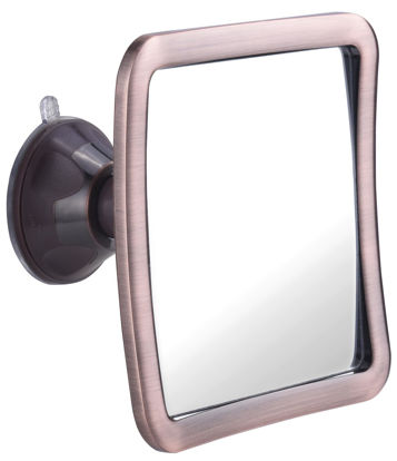 Picture of MIRRORVANA Fogless Shower Mirror for Shaving with Improved Suction and 360° Swivel - Unbreakable Fog Free Mirror for Men and Women - 6.3" x 6.3" (Bronze)