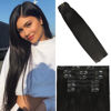 Picture of WindTouch Clip in Hair Extensions 100g Hair Extensions Real Human Hair Clip Ins Thicker Hair Extensions Natural Black Clip in Hair Extensions 7pcs 20inch Human Hair Clip in Extensions