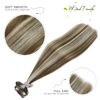 Picture of WindTouch Clip in Hair Extensions 100g Clip in Hair Extensions Real Human Hair Balayage Medium Brown to Blonde Hair Extensions Brown Clip in Hair Extensions 7pc 20inch Thicher Hair Extensions