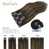 Picture of WindTouch Clip in Hair Extensions Real Human Hair Highlights Brown Hair Extensions 70g 22Inch #2T6P2 Balayage Dark Brown to Chestnut Brown 7PCS Real Human Hair Clip ins