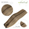 Picture of WindTouch Clip in Hair Extensions Human Hair 70g #4p27 Balayage Chocolate Brown to Dark Blonde 22Inch 7PCS Hair Extensions