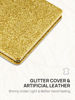Picture of OMIRO Compact Mirror, Glitter PU Leather 1X/3X Magnification, Ultra Portable for Purses, 2.4" W x 3.4" L (Gold)
