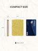 Picture of OMIRO Compact Mirror, Glitter PU Leather 1X/3X Magnification, Ultra Portable for Purses, 2.4" W x 3.4" L (Gold)