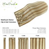 Picture of WindTouch Clip in Hair Extensions 100g Clip in Hair Extensions Real Human Hair Mixed Bleach Blonde Hair Extensions real hair extensions clip in human hair 7pc 20inch Thicher Hair Extensions