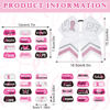 Picture of Tisancy 16 Pcs 8" Large Cheer Hair Bow and 15 Sheets Breast Cancer Awareness Temporary Tattoos Ribbon Stickers for Fundraising Party Teen Girls College Cheerleading Decoration(White Ribbon)