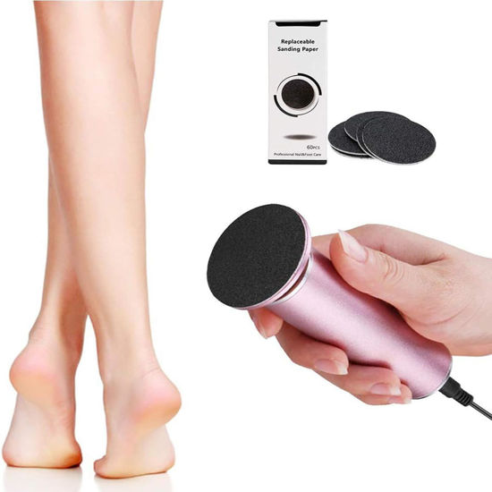 Picture of Electric Callus Remover, Ravifun Foot File Grinder Tool with Speed Controller and 60pcs Replacement Sandpaper Disk for Men Women Dead Dry Crack Skin Calluses