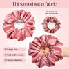 Picture of CEELGON Large Silk Satin Scrunchies for Women Big Scrunchies Jumbo Satin Hair Ties Oversized Hair Scrunchies for Thick Curly Hair Pack of 6 (Black,Pink,Dusty Blue,Gold,White)