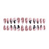 Picture of 24Pcs Halloween Press on Nails Almond Medium False Nails Glitter Flame French Tip Fake Nails with Ghost Designs Halloween Glue on Nails Spider Web Stick on Nails for Women Girls DIY Halloween Nails