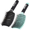 Picture of TaiBest Boar Bristle Hair Brush Set - Dry/Wet Hair Brush Detangler for Fine, Thick, Curly Hair - Curved and Vented Hair Brush for Women, Men or Kids