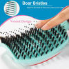 Picture of TaiBest Boar Bristle Hair Brush Set - Dry/Wet Hair Brush Detangler for Fine, Thick, Curly Hair - Curved and Vented Hair Brush for Women, Men or Kids