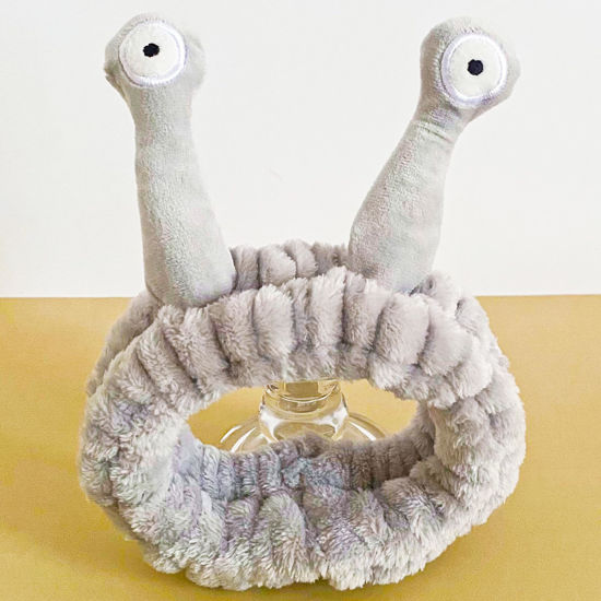 Picture of Jowmoy Cute grey Snail Headband, Headband to Wash Face for Women Makeup Shower Spa Headband