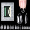 Picture of Medium Almond Nail Tips, 216pcs Acrylic Fake Nails Soft Gel X Nail Tips, Full Cover Pre-Shaped Matte Clear Press on Nails for Extension, Diy at Home Manicure 12 Sizes