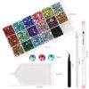 Picture of 10588Pcs 5mm Mixed Color Flatback Rhinestones Kit for Nail Crafts DIY Decoration Non-hotfix Resin Round Shape Crystal