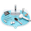 Picture of Sink Topper Foldable Sink Cover - Silicone Beauty Makeup Brush Cleaning Mat - Hot Tools Organizer - Bathroom Must Have Accessory for Extra Space & Storage Saver - Traveling - Standard, Pacific Blue