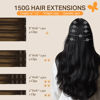 Picture of DOORES Clip in Hair Extensions Real Human Hair, Balayage Dark Brown to Chestnut Brown 18 Inch 9pcs 150g, Remy Hair Extensions Clip in Human Hair Human Hair Extensions Clip ins Straight Hair Extensions