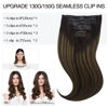 Picture of DOORES Clip in Hair Extensions Real Human Hair Invisible Edge, Dark Brown to Chestnut Brown 20 Inch 150g 7pcs, Virgin Hair Extensions Clip in Hair Extensions, Straight Natural Hair