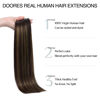 Picture of DOORES Clip in Hair Extensions Real Human Hair Invisible Edge, Dark Brown to Chestnut Brown 20 Inch 150g 7pcs, Virgin Hair Extensions Clip in Hair Extensions, Straight Natural Hair